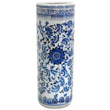 Muebles orientales de cerámica azul blanco porcelana paraguas de porcelana